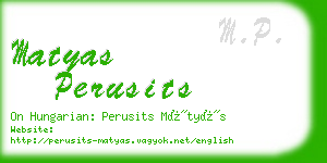 matyas perusits business card